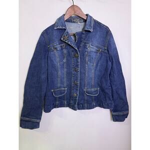L.A. Blues Women’s Denim Jacket Size Large Classic Blue Jean Button Front